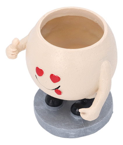 Maceta Face Plant Pot, Bonita Maceta Redonda De Resina Con D