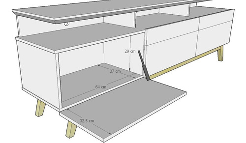 Mueble De Tv En Madera Lacado Ref Adema21