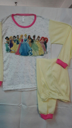 Pijamas Niñas - Princesas -invierno T6-8