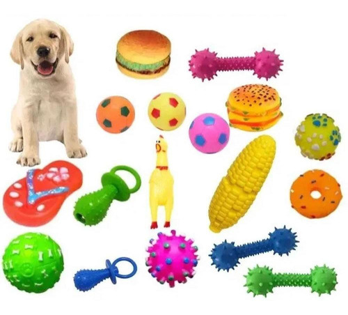 Kit 12 Brinquedos Diversos Mordedores Para Pet Cachorro