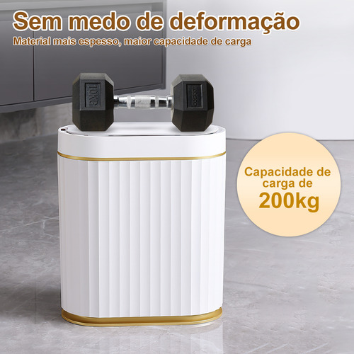 Lixeiras De 10 Litros Automática Com Sensor Borda Branco