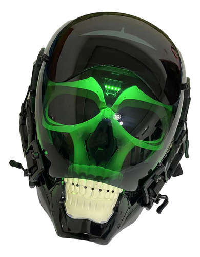 Casco Cyberpunk Cosplay Skull Luminous Glowing Voice Control