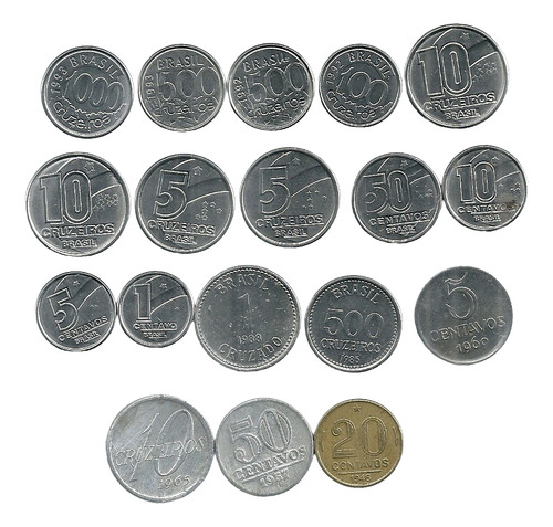 500 Cruzeiros 1985 E 1992 +1 5 10 E 50 Centavos 1989 +12moed