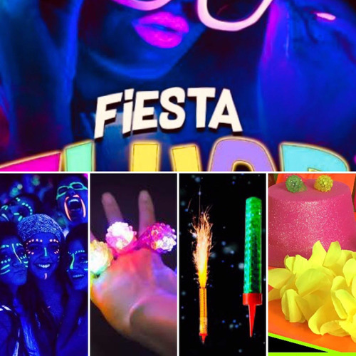 Cotillón Fiesta Fluor Juvenil 105  Artículos Envío Gratis