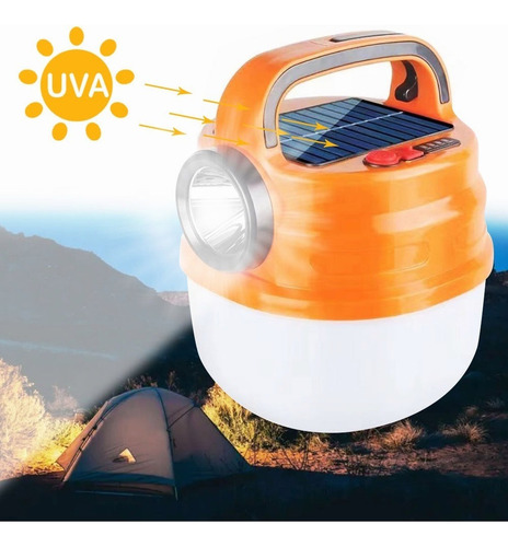 Lámpara Recargable Solar Linterna Camping Led For Acampar