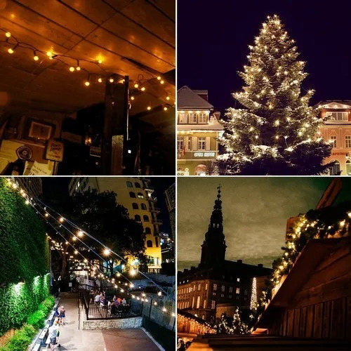 12 M Solar Luces De Navidad Serie 100 Led Decorativos