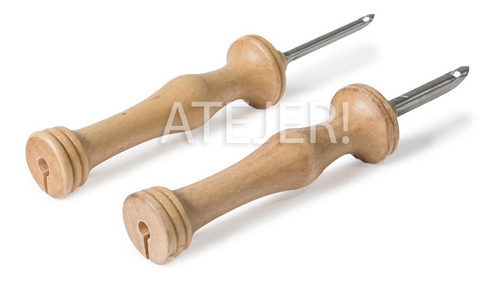 Imagen 7 de 8 de Agujas Para Bordar Lana Mango Madera Marca Cbx X 2 Medidas