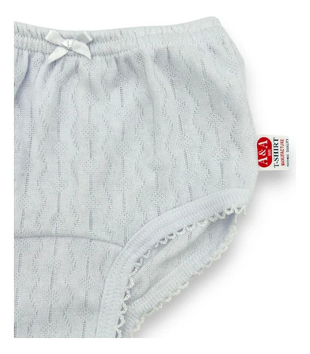 3pack Pantaleta Para Niñas Algodón Rombos Blanca A&a