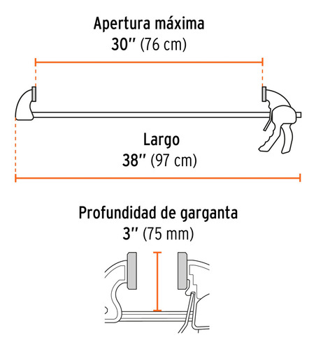 3 Pzas Prensa Con Ajuste Rápido 30', Uso Rudo, Truper Expert