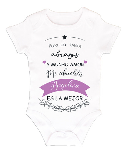 Dar Gracias A Abuelos Body Bebé Personalizado 100% Algodón