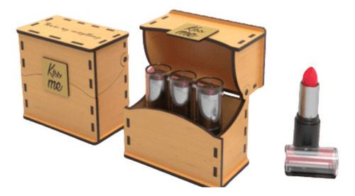 Caja Para Guardar Labiales En Corte Laser Mdf Natural Caja Para Labial
