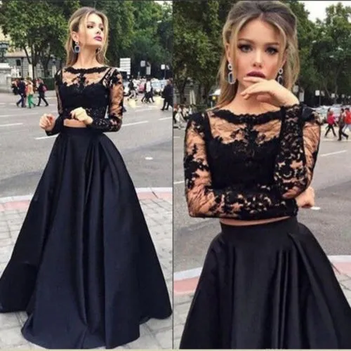 Vestido De Fiesta Y Graduación Blusa Encaje Y Falda 2pz | Envío