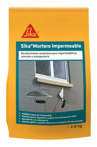 Sika Mortero Impermeable Recubrimiento Cementoso Blanco 2kg