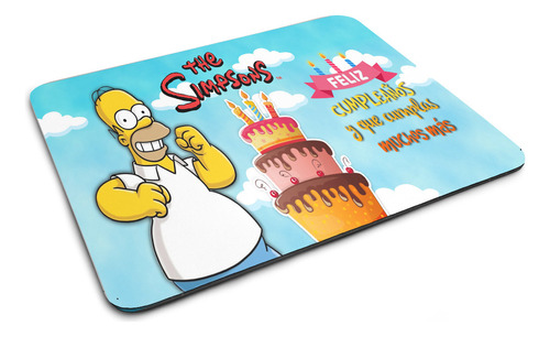 Mouse Pad Feliz Cumpleaños, Homero, Para Regalo