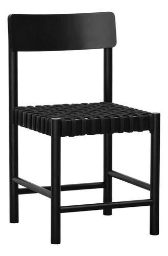 Kit 2 Cadeiras Amber Trançado Corda Preta Amêndoa Preto