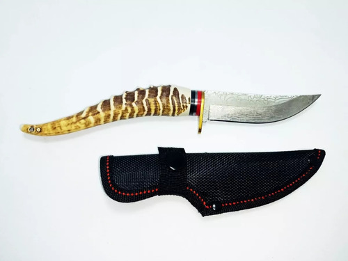 Cuchillo Camping Cocina Táctico Simil Damasco Simil Hueso 