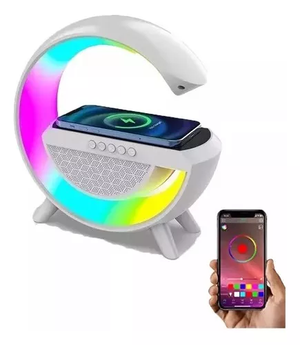 10 Cargadores Inalámbricos Para iPhone, Con Bocina Y Rgb Luz