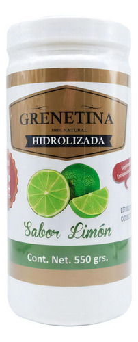 Grenetina Hidrolizada Sabor Limon 550 G Sabor Limón