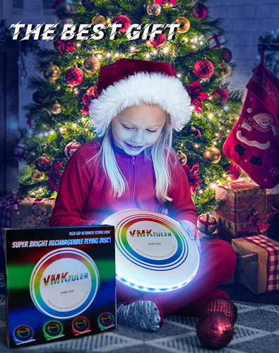 Disco Volador Led Rgb Recargable 175gr Antipérdida Vmkfuler