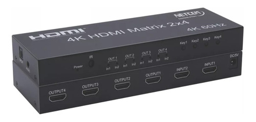 Splitter Switch Matrix Hdmi 2x4 Ultra Hd 4k Netcom 