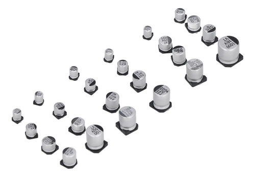Condensador Electrolítico De Aluminio Smd Negro De 24 Valore