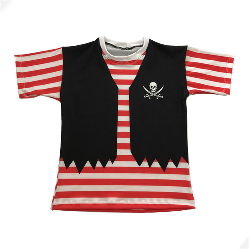 Camiseta Fantasia Masculina Infantil Carnaval Pirata