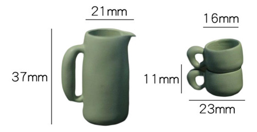 Mini Hervidor De Agua Para Casa De Muñecas, Verde