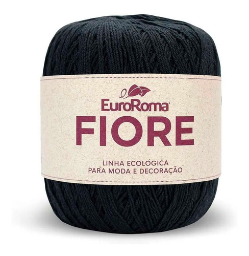 Linha Barbante Fiore 8/4 Euroroma 500m Cores Tricô Crochê Cor Preto - 0250