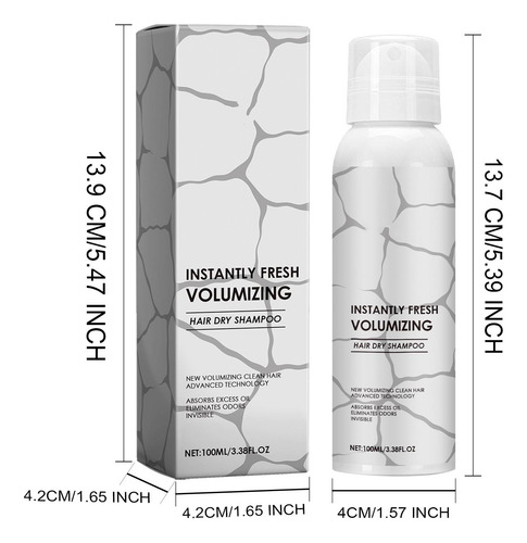 Spray De Modelagem Instantânea, 100 Ml, Shampoo Seco Fresco