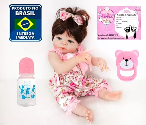 Boneca Bebe Reborn 57cm, bebe realista, boneca real Reborn Olhos