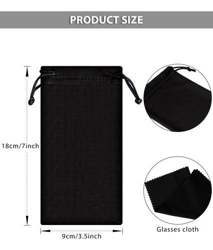 Funda De Microfibra For Gafas De Sol, Negro