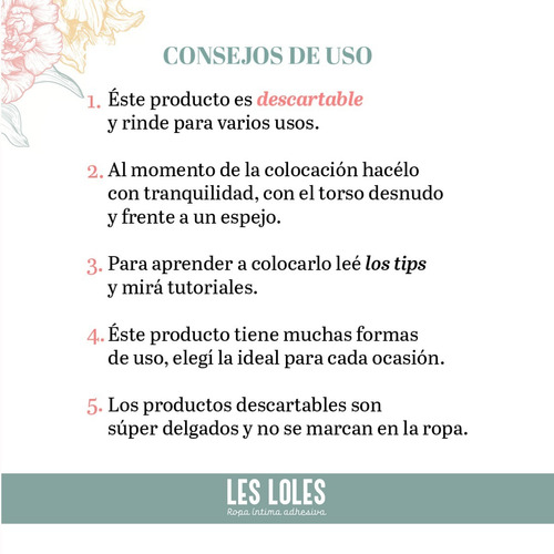 Imagen 8 de 8 de Corpiño Adhesivo Gota Resist. Al Agua + Pezoneras Les Loles