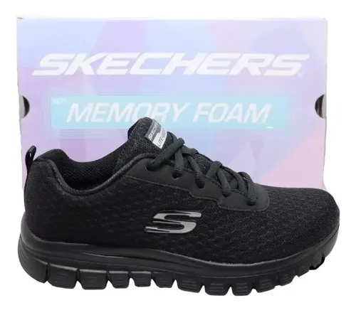 Skechers memory hot sale foam mujer negro