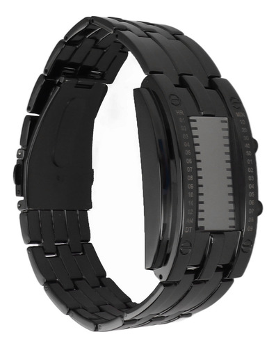 Reloj Digital Led Azul De Doble Línea, Aleación Binaria, Mod