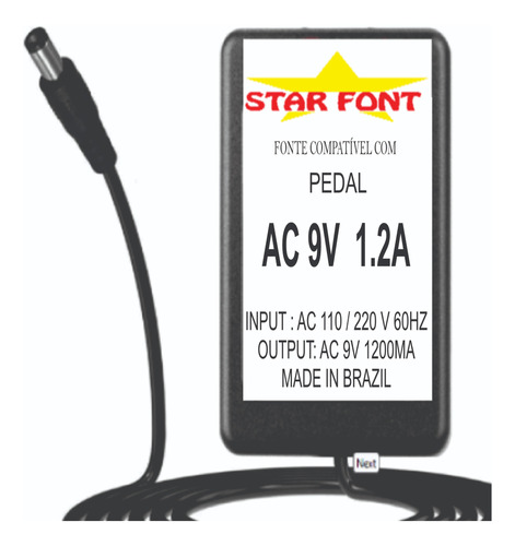 Fonte Ac 9vac 1.2a Do Pedal De Efeitos Line 6 Dl4 Mm4 Dm4