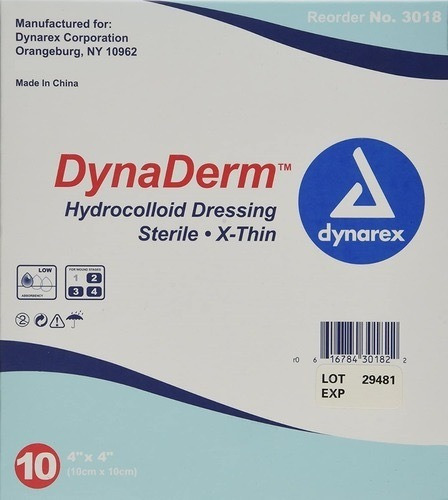 Dynaderm Apósito Hidrocoloide Extra Thin 10x10 Cm 10 Pzas