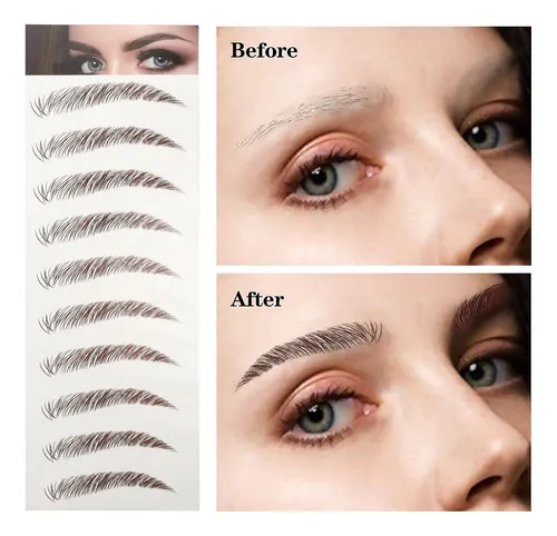 5 Hojas Prácticas De Pegatinas Artificiales Para Cejas, De S