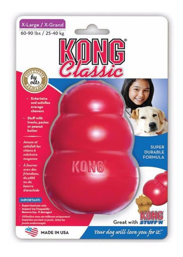 Juguete Kong Clasico Rojo X-large Extra Rubber Toy Original