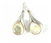 Comprar Aros Plata Ley 925 Gota Nácar Gancho#1.766
