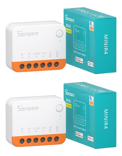 2 Sonoff Minir4 Relés De Conmutación Inteligente Wifi Switch