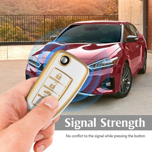 Compatible Capa De Chaveiro De Tpu Com 4 Botões Para Nissan