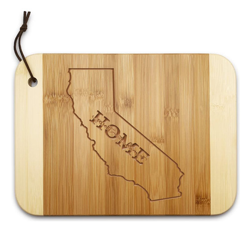 Divertida Tabla Cortar Bambu Diseño Mapa California Para Do