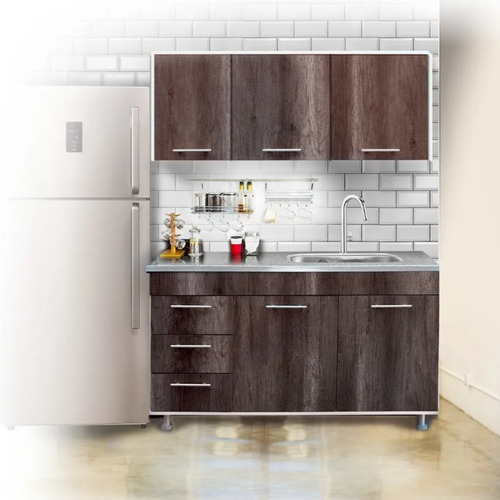 Imagen 6 de 9 de Combo Cocina Bajo Mesada / Alacena 1.40m - Melamina - Tigre