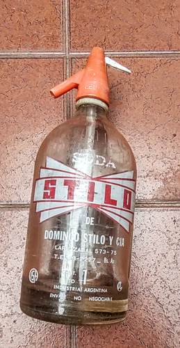 Antiguo Sifón De Vidrio Con Cabeza De Plastico.1 Litro (Usado)