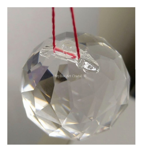 Imagem 3 de 9 de 2 Bolas Esfera Cristal Asfour Feng Shui 4,0 Com Fio Vermelho