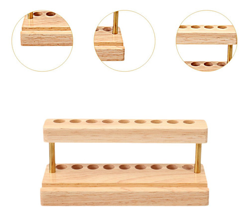 9 Slots Pencil Holder Multiuse Wooden For Apartment Wood