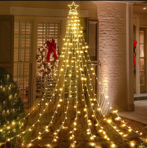 Luces Navideñas Arbol Enchufe Calido Concontrol Remoto