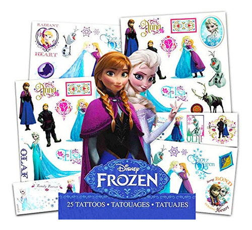 Disney Frozen 25 Tatuajes Temporales Personajes Frozen