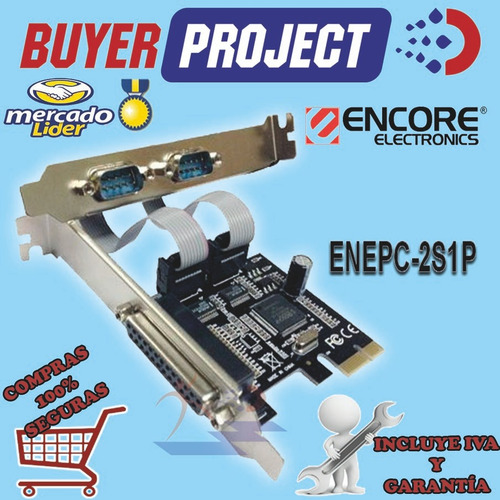 Tarjeta Encore Pci-e X1 Un Paralelo Db25 + Dos Seriales Db9