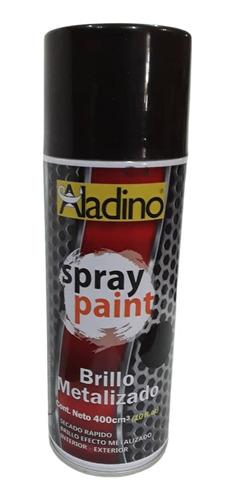 Pintura Spray Negro Metalizado 400ml Marca Aladino